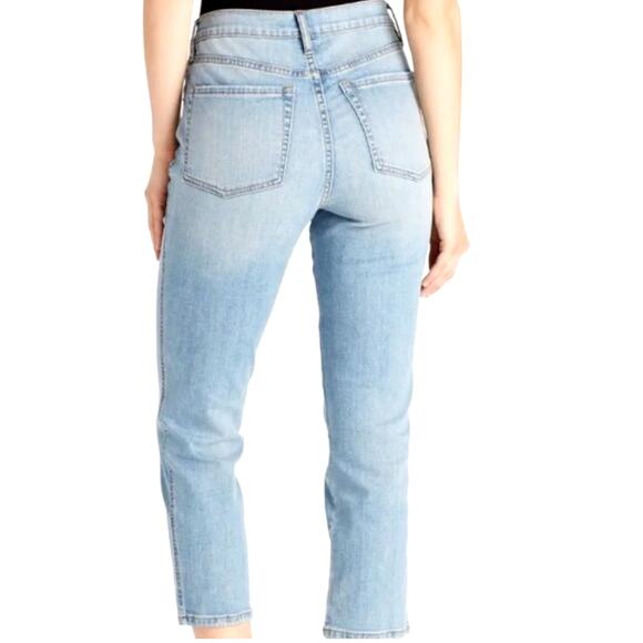 Anthropologie x Ella Moss 12/31 High Waist Straight Leg Jeans Cropped Light - Picture 2 of 5